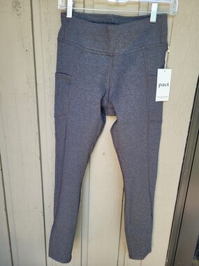 Pact Organic High-Rise Performance Leggings - Dark Gray sz S